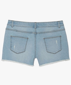 short en jean avec marques dusure bleu shortsA847101_3