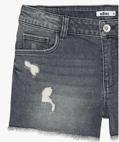 short en jean avec marques dusure gris shortsA847201_2