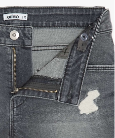 short en jean avec marques dusure gris shortsA847201_3