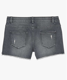 short en jean avec marques dusure gris shortsA847201_4