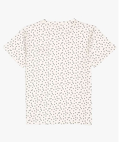 tee-shirt fille imprime avec broderie scintillante beigeA851901_4