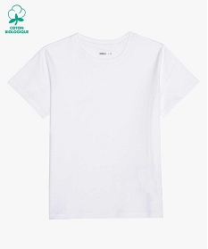 tee-shirt fille a manches courtes et col rond blanc tee-shirtsA853101_1