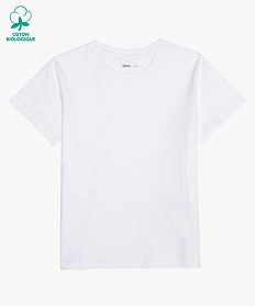 GEMO Tee-shirt à manches courtes et col rond fille blanc standard