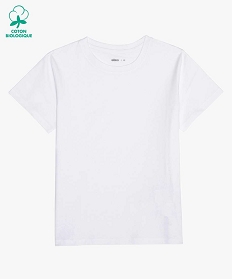 GEMO Tee-shirt à manches courtes et col rond fille Blanc