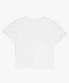 tee-shirt fille coupe ample et courte avec inscription blanc tee-shirtsA854201_3