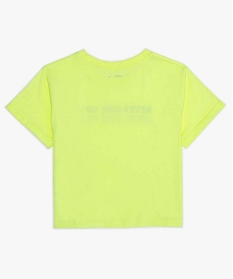 tee-shirt fille coupe ample et courte avec inscription jaune tee-shirtsA854301_4