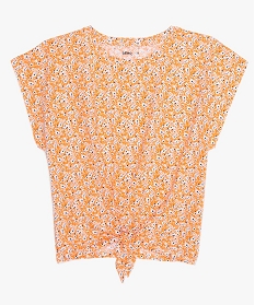 tee-shirt fille imprime avec nœud dans le bas orange tee-shirtsA854601_2