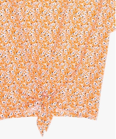 tee-shirt fille imprime avec noud dans le bas orange tee-shirtsA854601_3