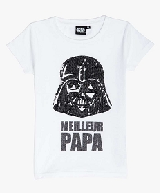 GEMO Tee-shirt fille motif brillant Dark Vador - Star Wars Blanc