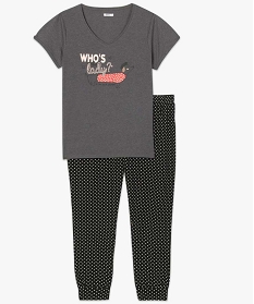 pyjama femme avec message humoristique gris pyjamas, ensembles, vestesA866501_4