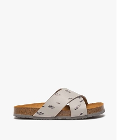 GEMO Mules garçon à larges brides croisées Gris