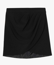 jupe femme forme portefeuille avec devant drape noirA873801_4