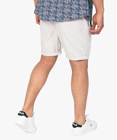 bermuda homme avec taille elastiquee ajustable beige shorts et bermudasA887101_3
