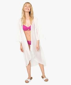 kimono de plage femme en voile transparent blanc vetements de