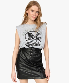 tee-shirt femme sans manches bulldogs - riverdale rose t-shirts manches courtesA890001_2