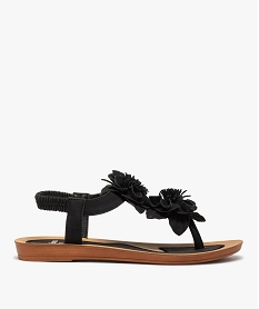 GEMO Sandales femme à entre-doigt ornées de fleurs en relief - Valentina Baldano noir standard