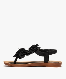 sandales femme a entre-doigt ornees de fleurs en relief - valentina baldano noir standard sandales plates et nu-piedsA897201_3