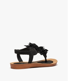 sandales femme a entre-doigt ornees de fleurs en relief - valentina baldano noir standard sandales plates et nu-piedsA897201_4