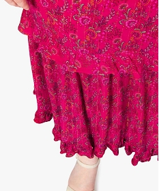 jupe femme grande taille a motifs fleuris et rayures pailletees rose robes et jupesA898701_2