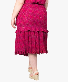 jupe femme grande taille a motifs fleuris et rayures pailletees rose robes et jupesA898701_3