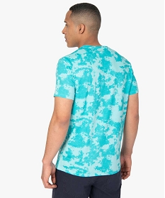 tee-shirt homme tie-and-dye a manches courtes - rick and morty bleu tee-shirtsA904801_3