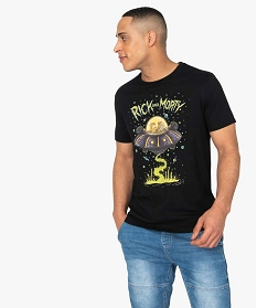 tee-shirt homme a motif soucoupe volante - rick and morty noirA904901_1