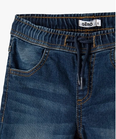 bermuda garcon en jean avec revers cousus grisA905301_2