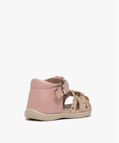 sandales premiers pas bebe fille en cuir rose chaussures de parcA908801_4