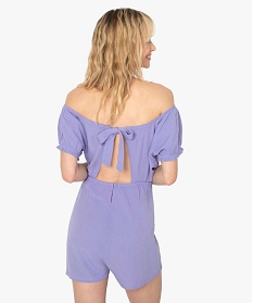 combishort pyjama femme ouvert - lulu castagnette violetA912001_4