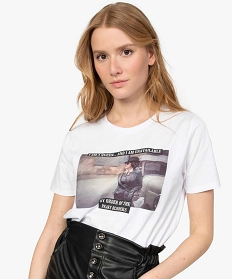 tee-shirt femme large imprime - peaky blinders blancA923401_2