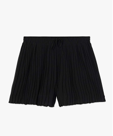 short femme plisse avec ceinture elastiquee noir shortsA932401_3