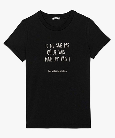 tee-shirt femme a message fantaisie - gemo x les vilaines filles noir t-shirts manches courtesA935001_4