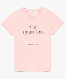tee-shirt femme a message fantaisie - gemo x les vilaines filles rose t-shirts manches courtesA935101_4