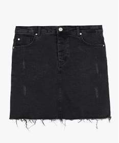 jupe femme en jean aspect use noir jupes en jeanA937001_4