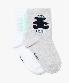 GEMO Chaussettes bébé garçon assorties (lot de 2) – Lulu Castagnette gris standard