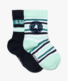 GEMO Chaussettes bébé garçon à rayures (lot de 2) – LuluCastagnette Bleu