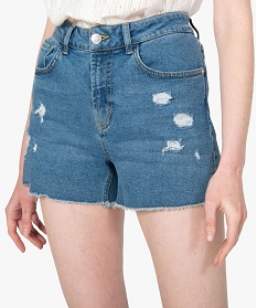 short femme en jean dechire sur l’avant gris shortsA954301_2