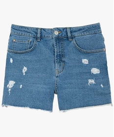 short femme en jean dechire sur lavant gris shortsA954301_4