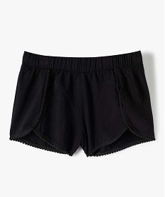 GEMO Short fille en viscose légère et taille élastiquée Noir