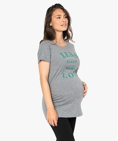 GEMO Tee-shirt de grossesse à manches courtes et imprimé fantaisie Gris