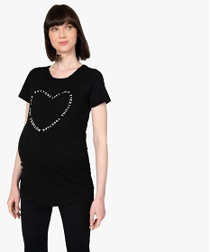 GEMO Tee-shirt de grossesse avec inscription en forme de cour Noir