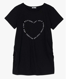 tee-shirt de grossesse avec inscription en forme de cœur noir t-shirts manches courtesB211001_4