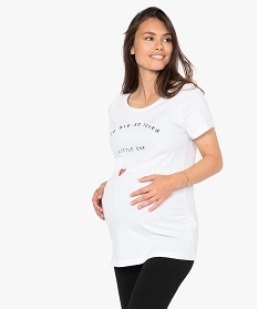 tee-shirt de grossesse a message blanc t-shirts manches courtesB211201_1