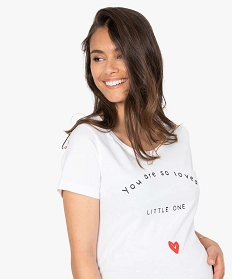 tee-shirt de grossesse a message blanc t-shirts manches courtesB211201_2