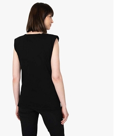 tee-shirt de grossesse avec col rond et epaulettes noir debardeursB211501_3