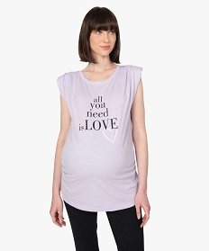 GEMO Tee-shirt de grossesse avec col rond et épaulettes Violet