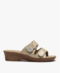 MULE MARRON MULE BEIGE:30381180230-Synthetique/Cuir vachette/Elastomere/Synthetique/