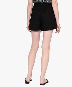 short femme en toile coupe ample noir shortsB215001_3