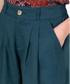 short femme en toile coupe ample bleu shortsB215201_2