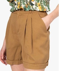 short femme en toile coupe ample orange shortsB215301_2